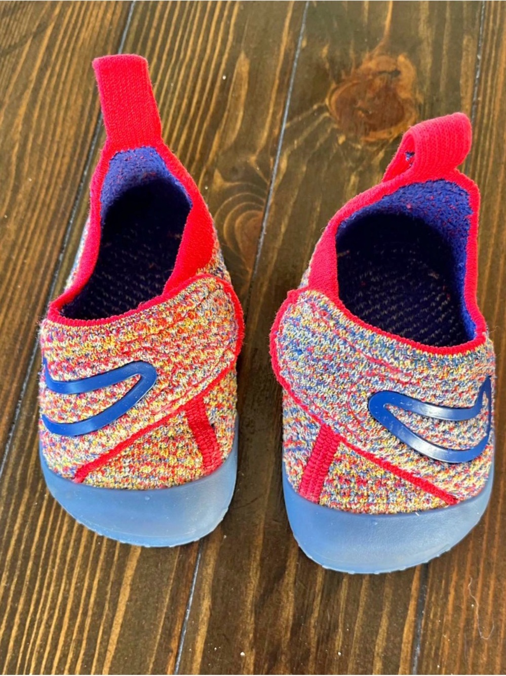 Nike Kids Multicolor Knit first walking shoes.